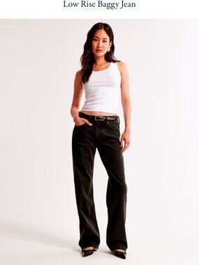Abercrombie & Fitch the baggy low rise black jeans 29/8s raw hem frayed